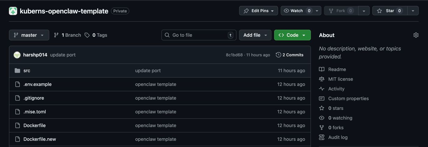 Deploy OpenClaw on Kuberns overview